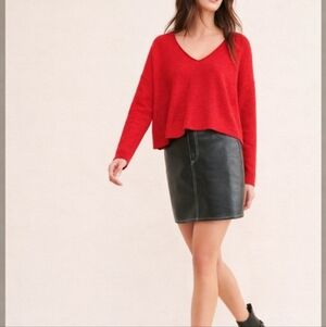 Pilcro Valani Cashmere Crop Sweater V Neck Anthropologie